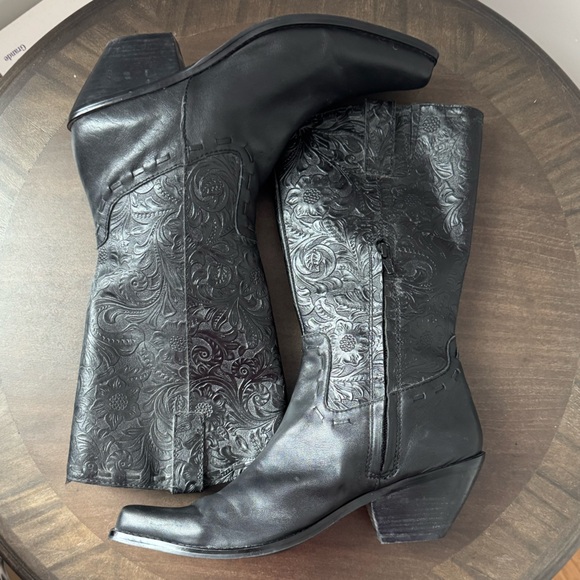 Coldwater Creek Vintage Western Cowboy Boots - Black Leather - Size 8 - EUC - Picture 6 of 10